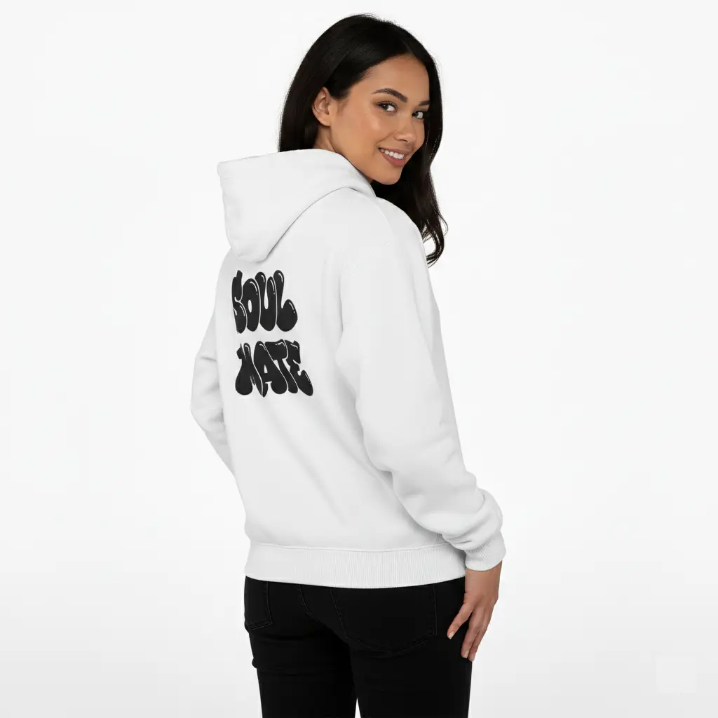 Soul Mate - Embossed Valentines White Hoodie