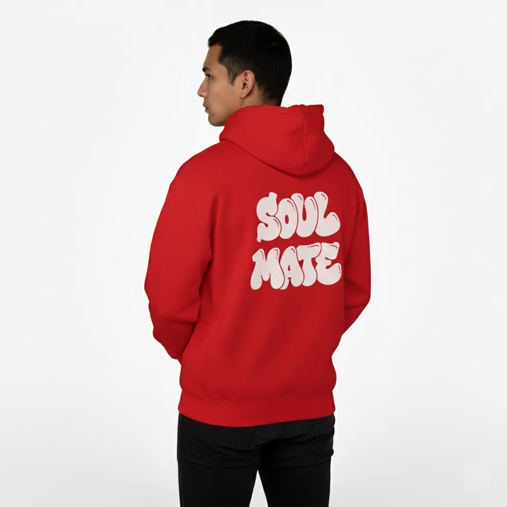 Soul Mate - Embossed Valentines Red Hoodie