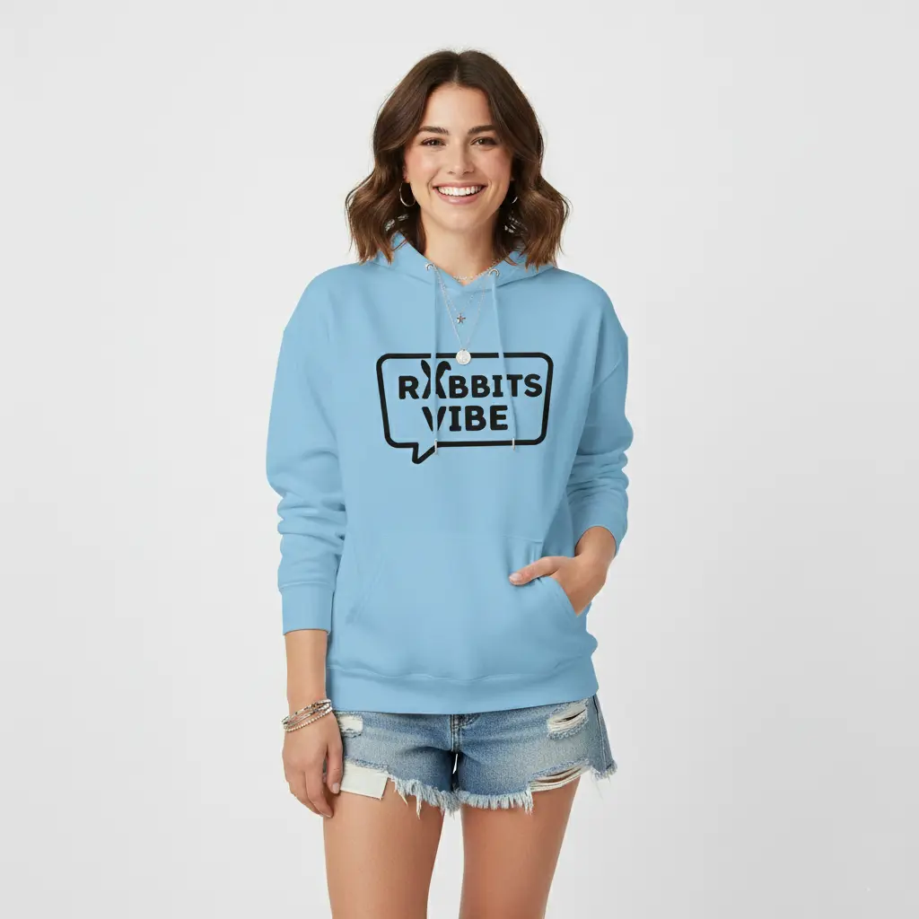 Rabbits - Embossed Easter Blue Hoodie