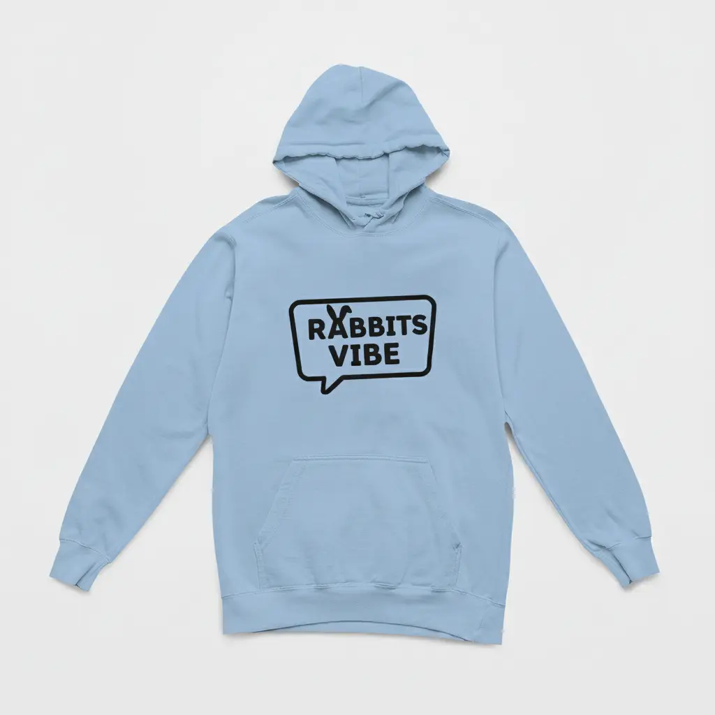Rabbits - Embossed Easter Blue Hoodie