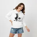 Easter Bling - Embossed Easter White Hoodie