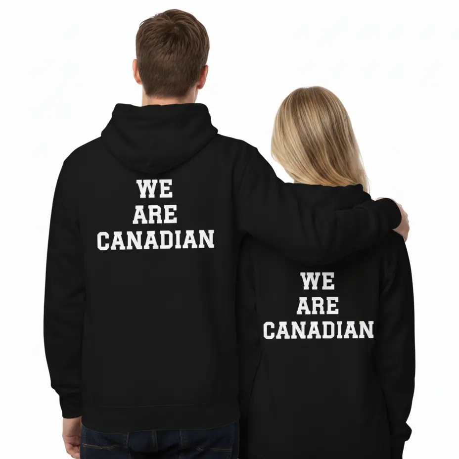 We Are Canadian - Embossed Canada Black Hoodie