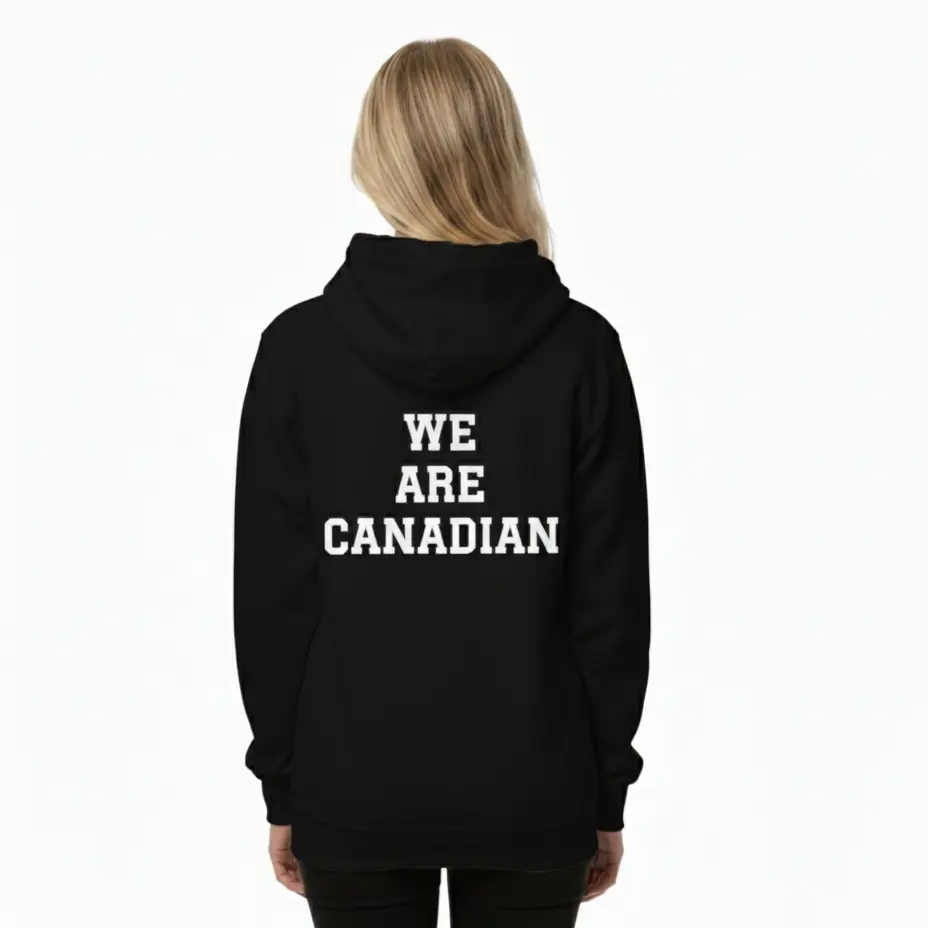 We Are Canadian - Embossed Canada Black Hoodie