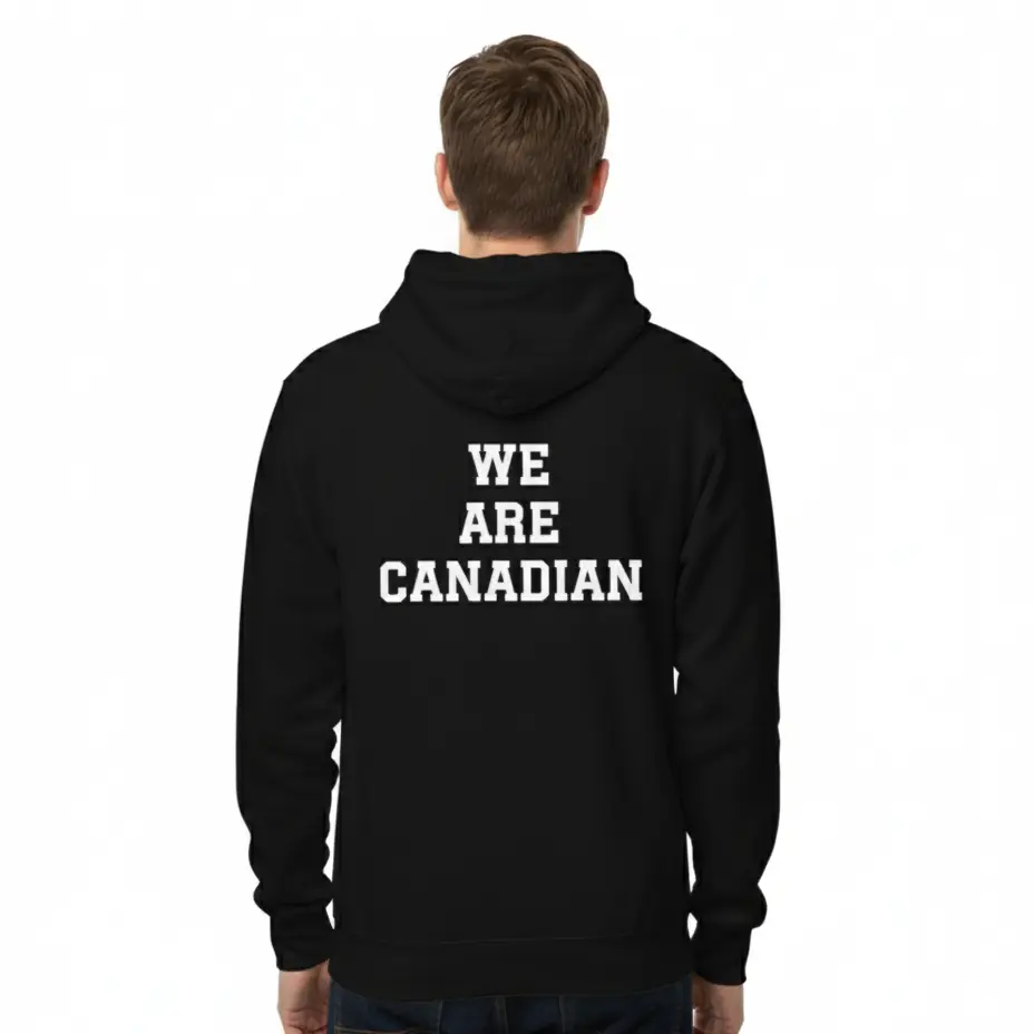 We Are Canadian - Embossed Canada Black Hoodie
