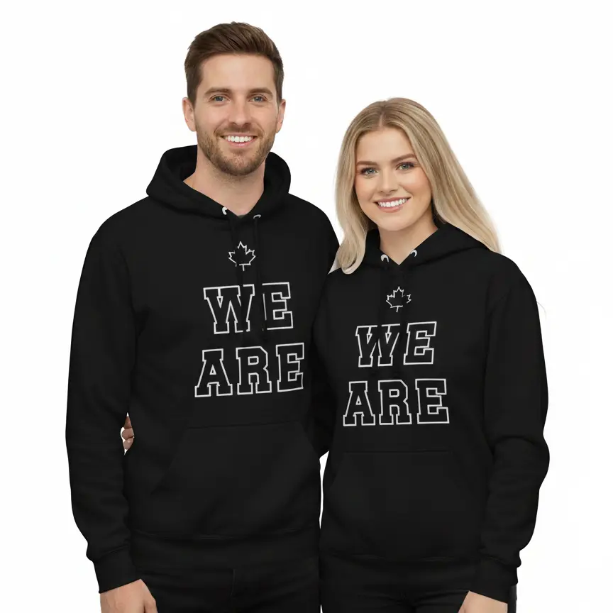 We Are Canadian - Embossed Canada Black Hoodie