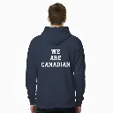 We Are Canadian - Embossed Canada Navy Hoodie