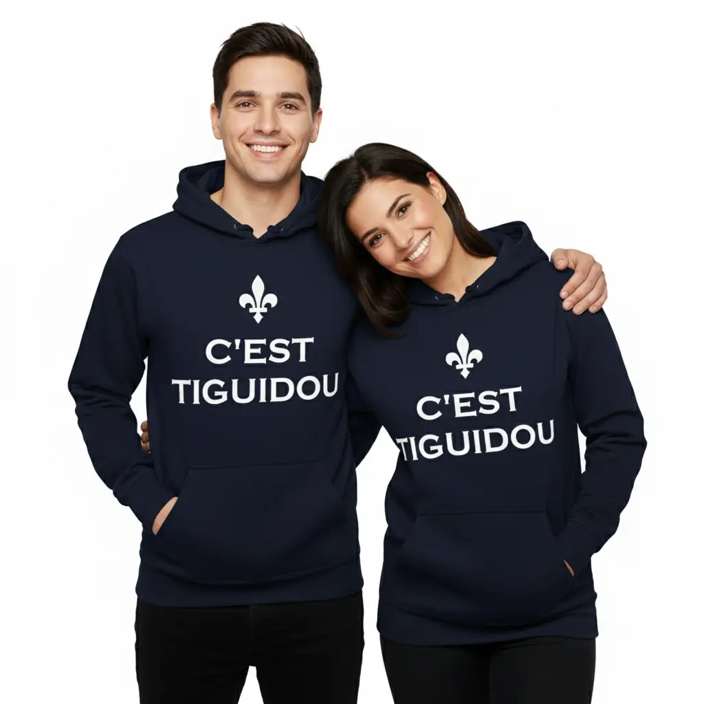C'est Tiguidou - Embossed Canada Navy Hoodie