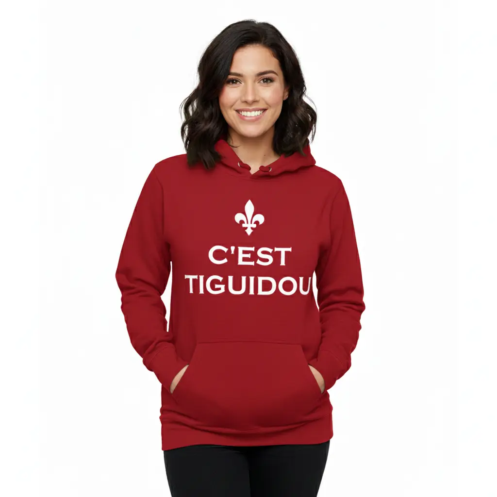C'est Tiguidou - Embossed Canada Red Hoodie