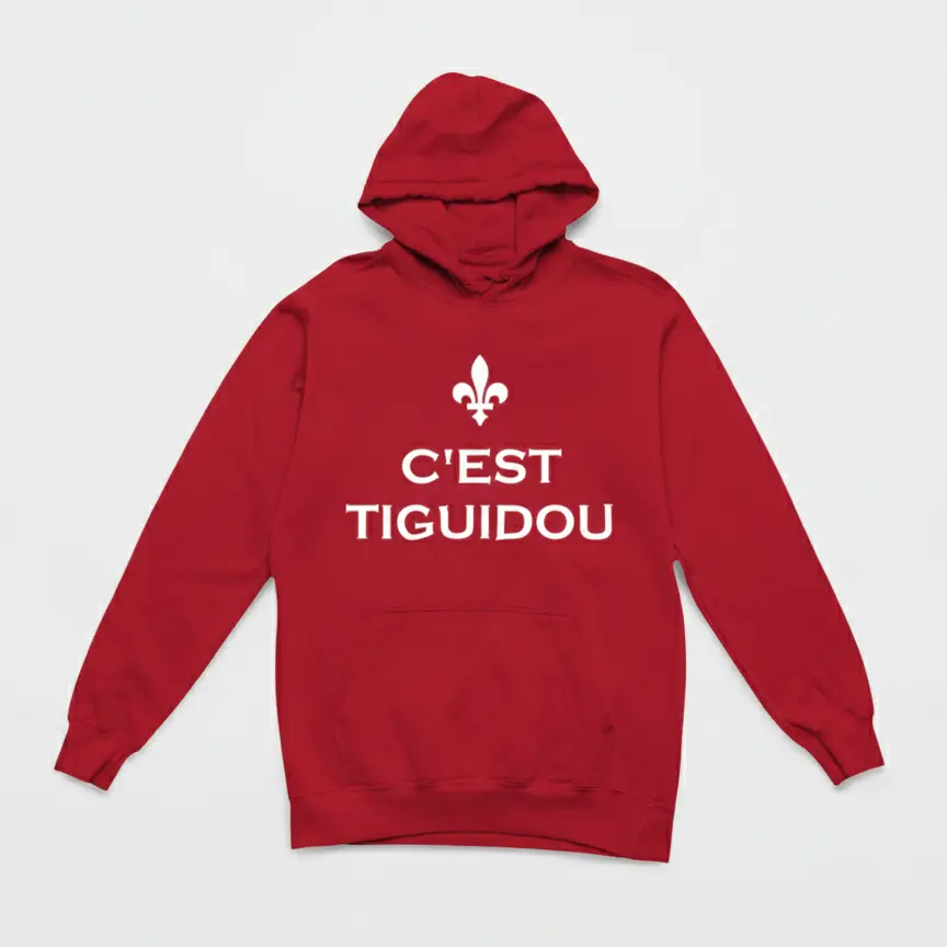 C'est Tiguidou - Embossed Canada Red Hoodie