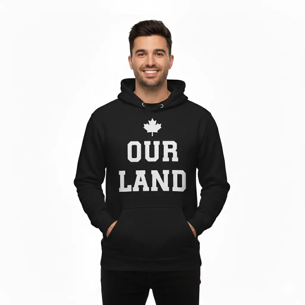 Inukshuk - Embossed Canada Black Hoodie