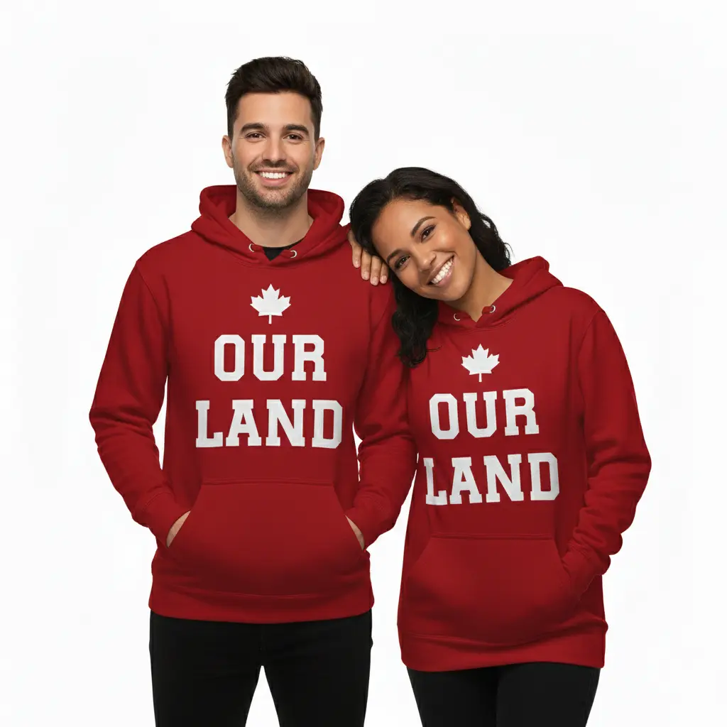 Inukshuk - Embossed Canada Red Hoodie