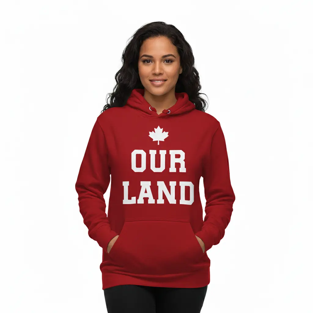 Inukshuk - Embossed Canada Red Hoodie
