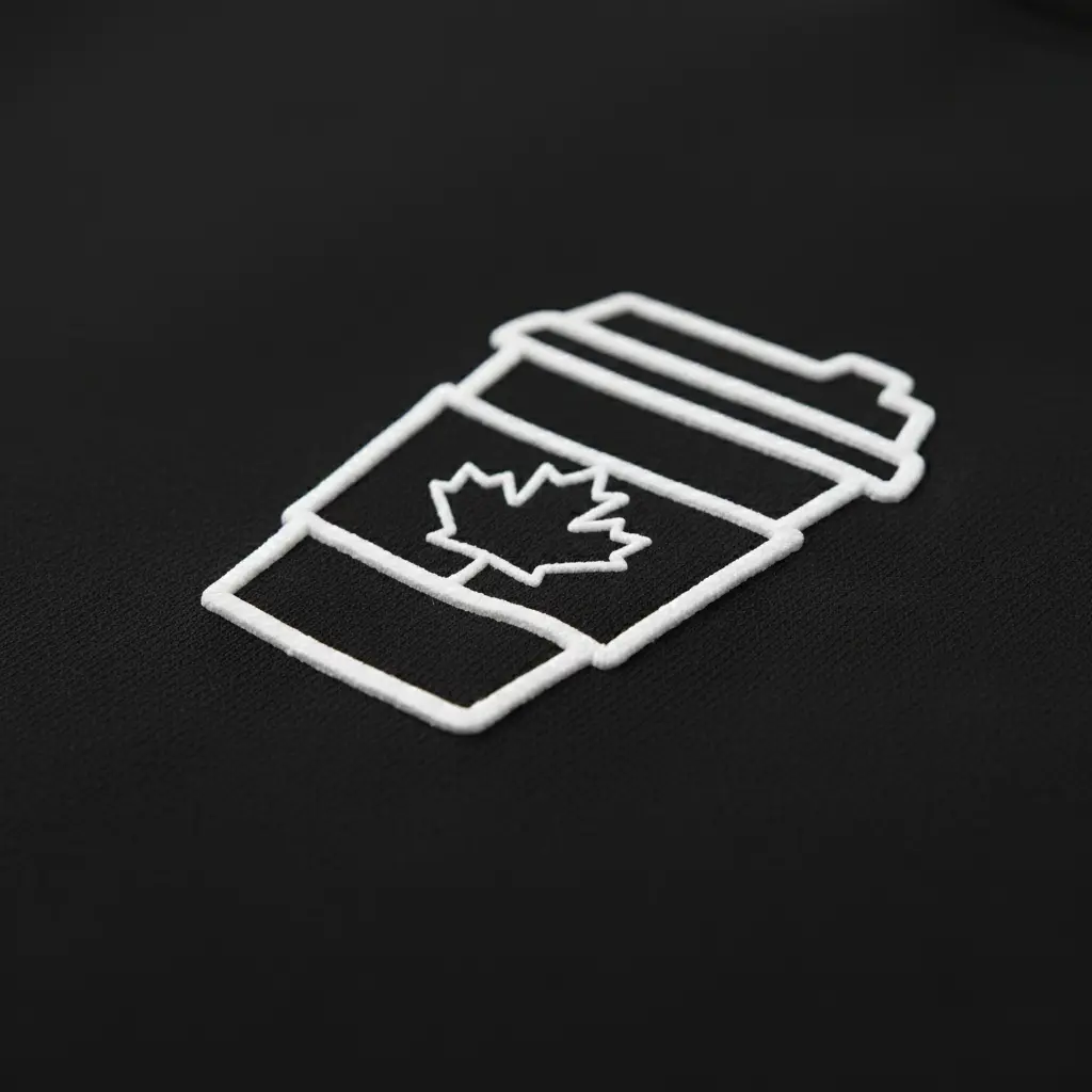 Double Double - Embossed Canada Black Hoodie