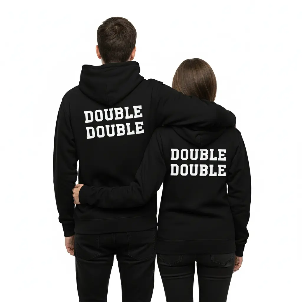 Double Double - Embossed Canada Black Hoodie