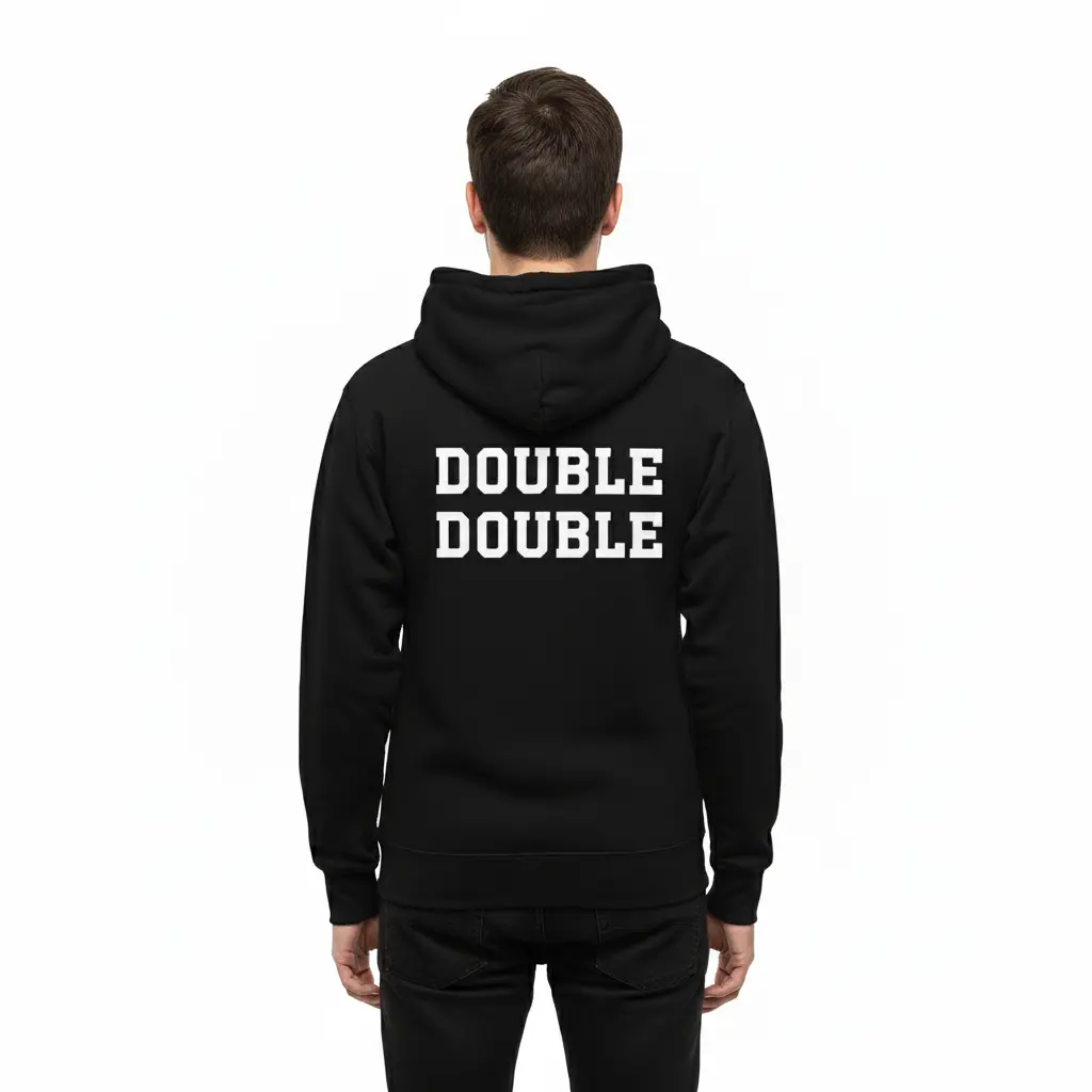 Double Double - Embossed Canada Black Hoodie