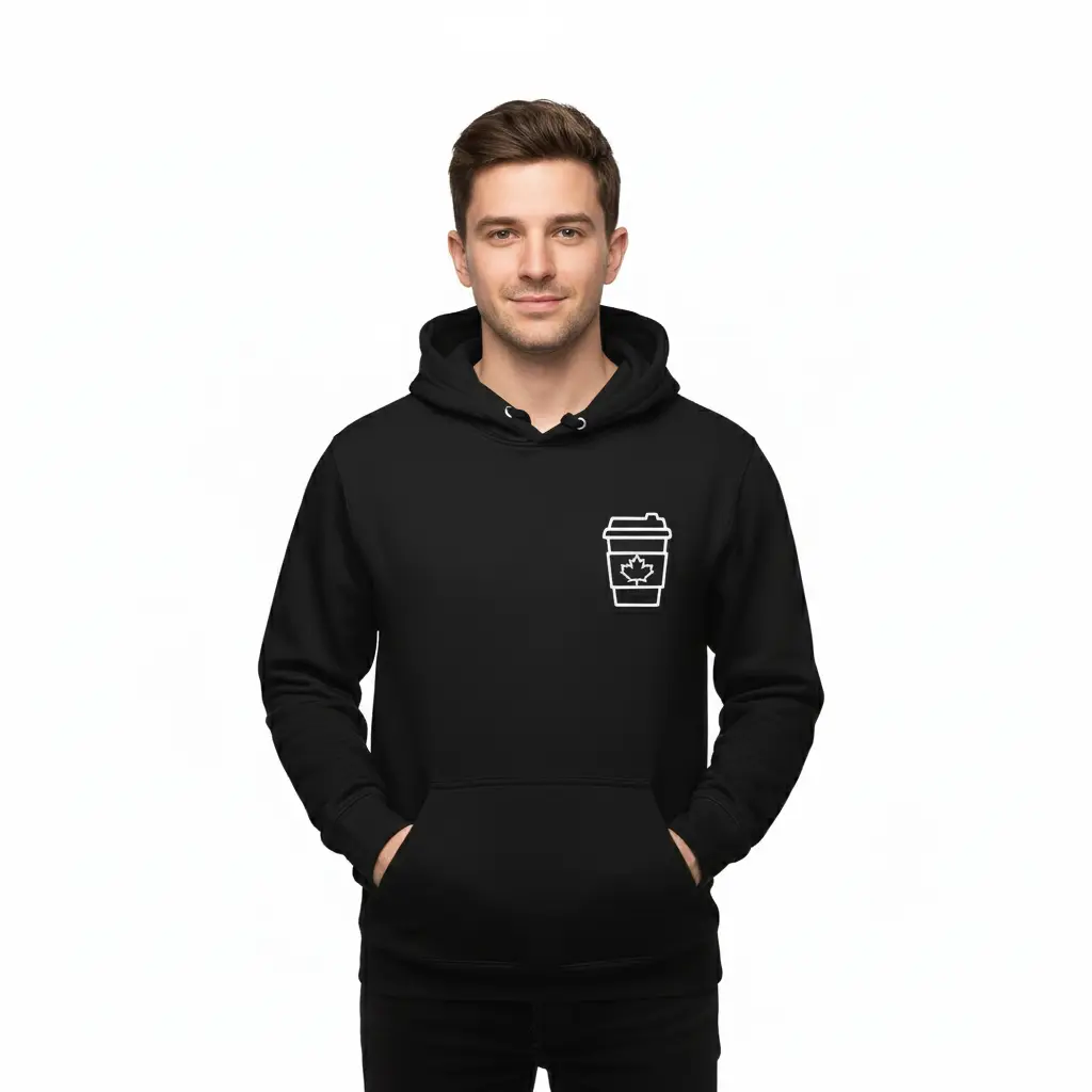 Double Double - Embossed Canada Black Hoodie