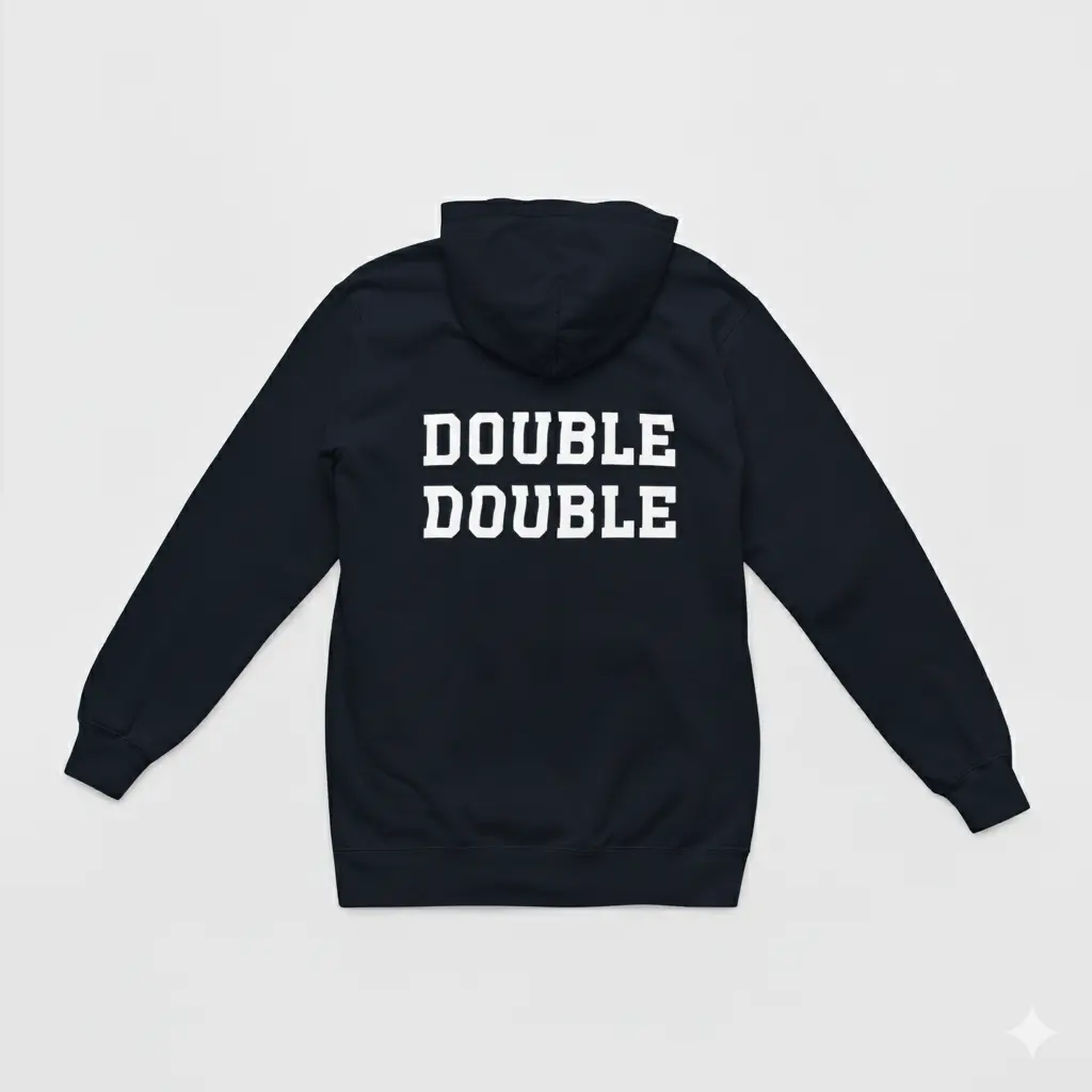 Double Double - Embossed Canada Navy Hoodie