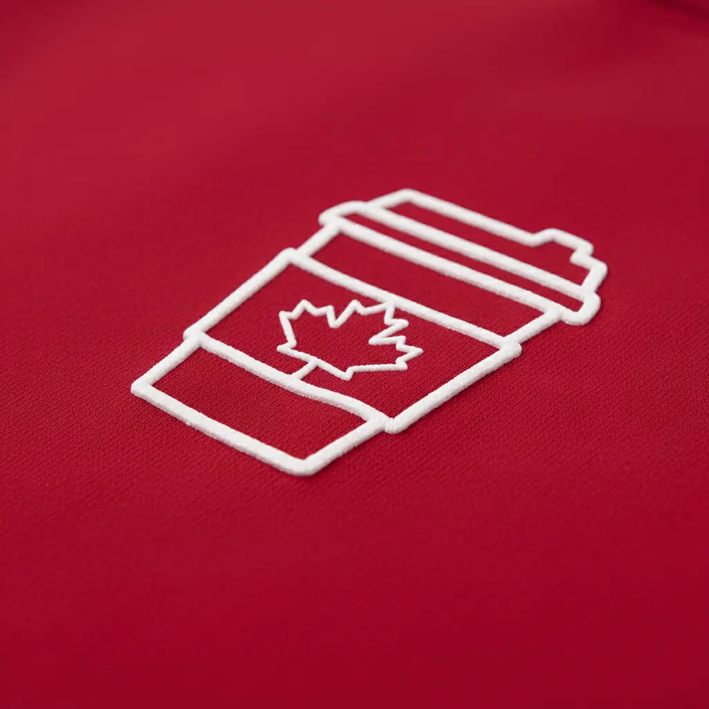 Double Double - Embossed Canada Red Hoodie