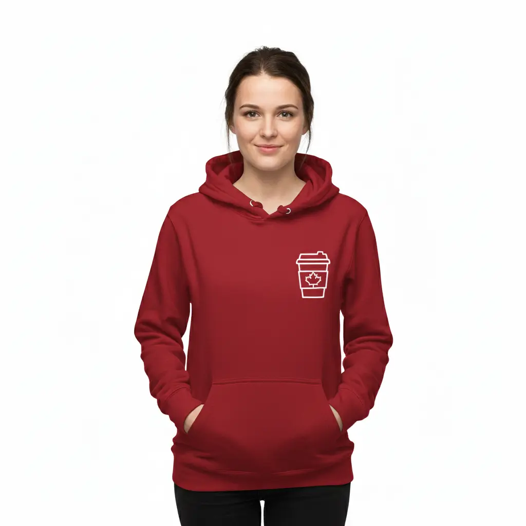 Double Double - Embossed Canada Red Hoodie