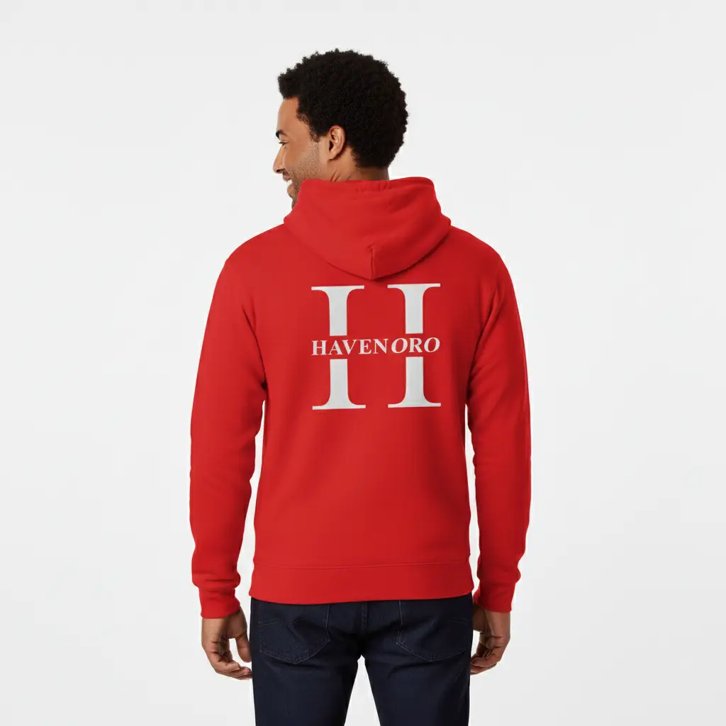 Havenoro - Embossed Essentials Red Hoodie