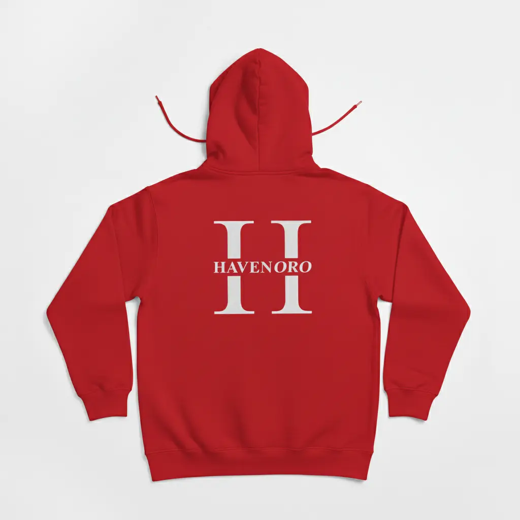 Havenoro - Embossed Essentials Red Hoodie