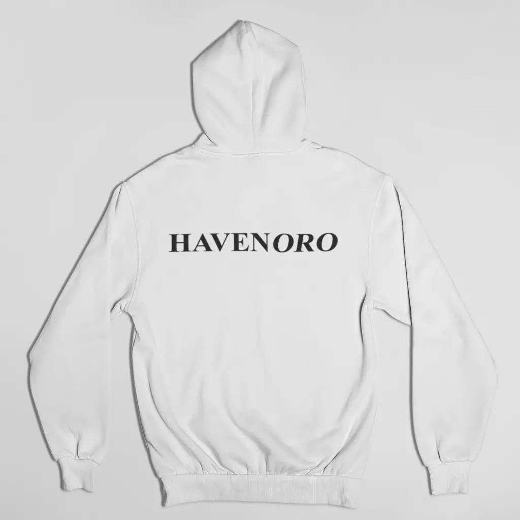 Havenoro - Embossed Essentials White Hoodie