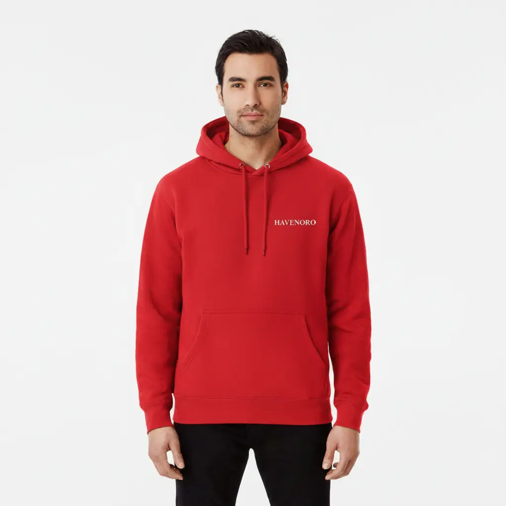 Havenoro - Embossed Essentials Red Hoodie