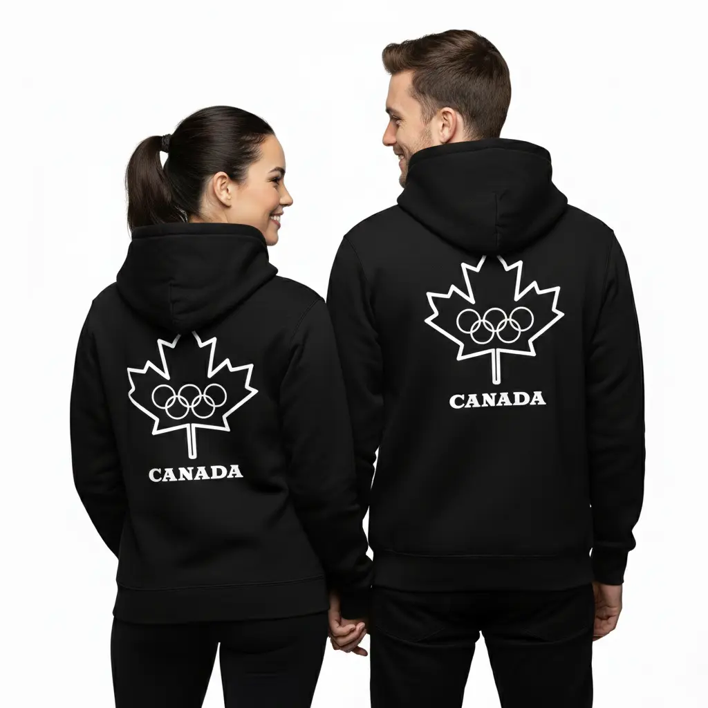 Olympic - Embossed Canada Black Hoodie