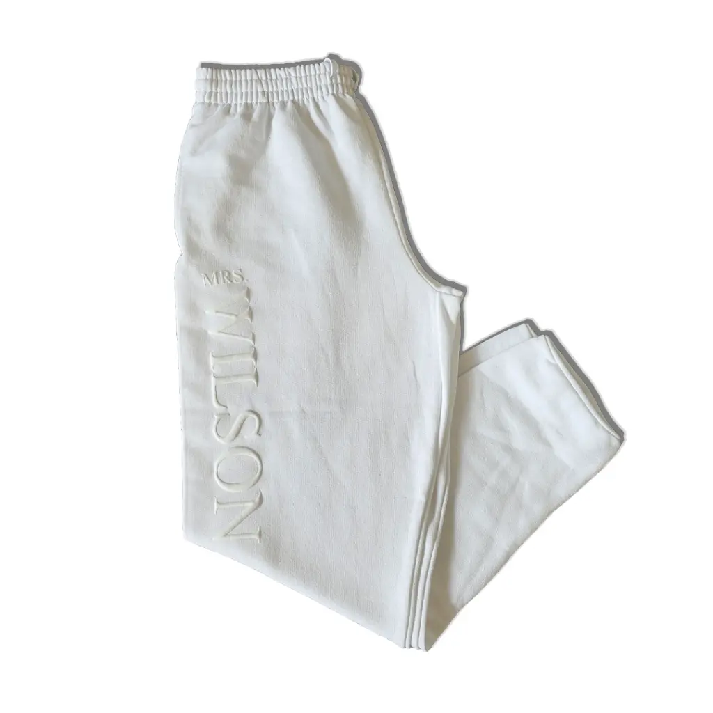 Personalized Embossed Blank Closed Bottom Sweatpants