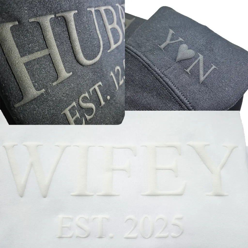Personalized Embossed WIFEY Hoodie B&W