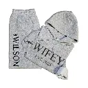 Personalized Embossed Puff WIFEY Hoodie & Joggers B&W Set