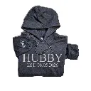 Personalized Embossed WIFEY/HUBBY Hoodie B&W Bundle