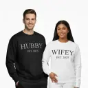 Personalized Embossed WIFEY/HUBBY Sweatshirts Bundle