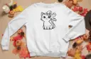 Embossed Spooky Cat Sweatshirt