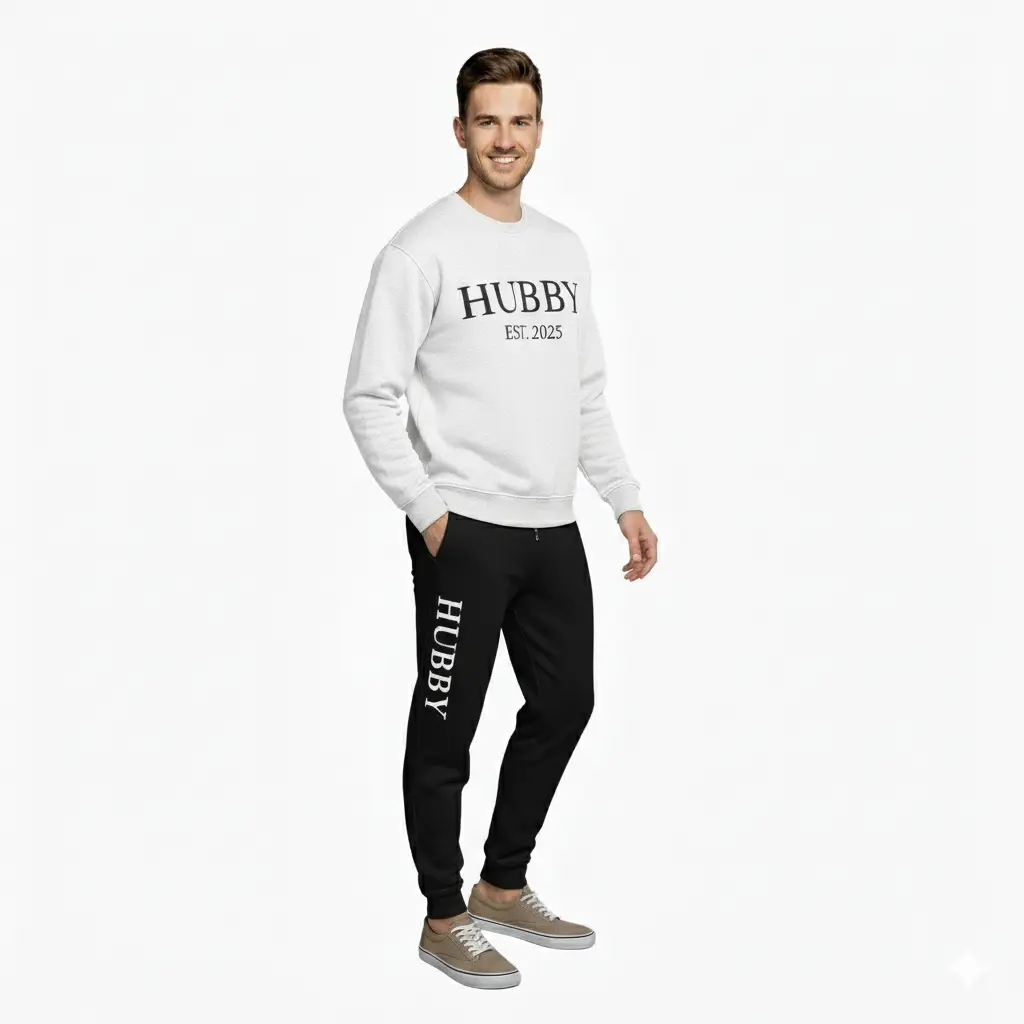 Personalized Embossed HUBBY Sweatshirt and Joggers Set