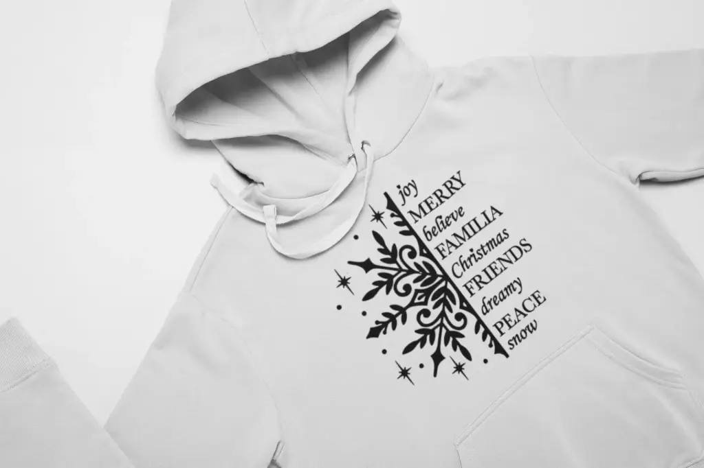 Embossed Snowflake Christmas Hoodie
