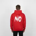 No - Embossed Puff Back Hoodie Red
