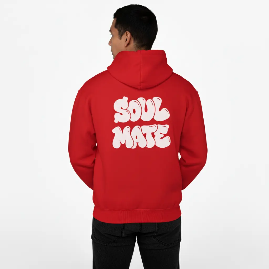 Soul Mate - Embossed Valentines Red Hoodie