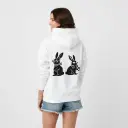 Rabbits - Embossed Easter White Hoodie