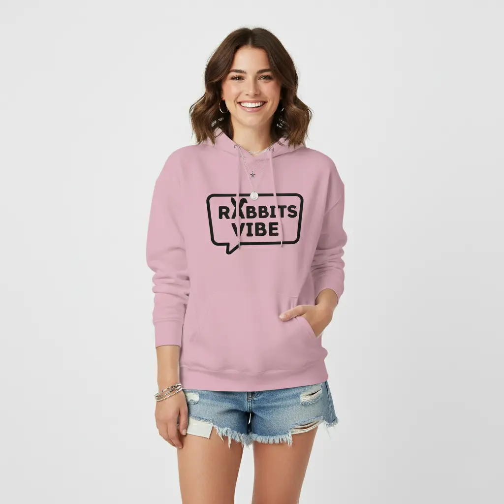 Rabbits - Embossed Easter Pink Hoodie