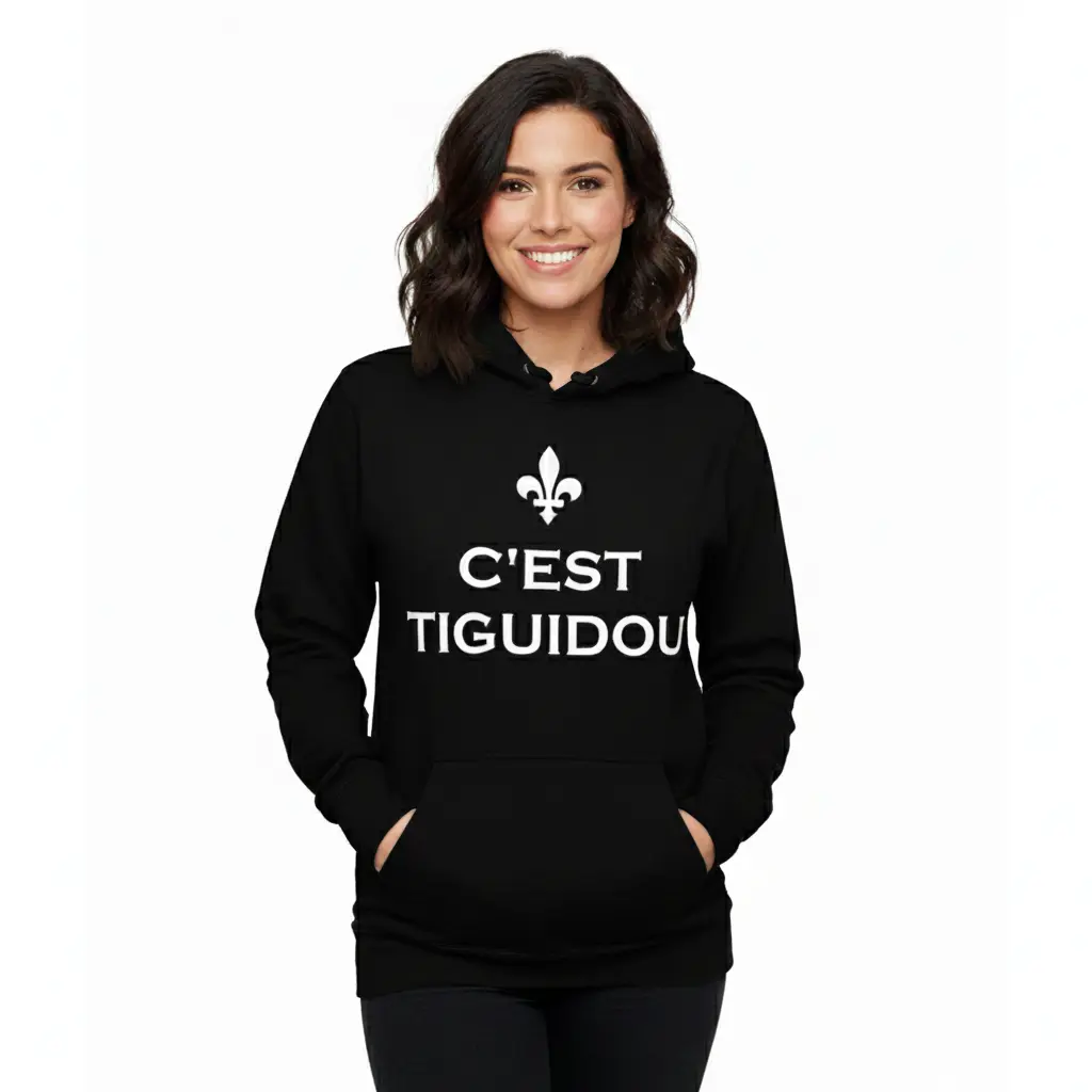 C'est Tiguidou - Embossed Canada Black Hoodie