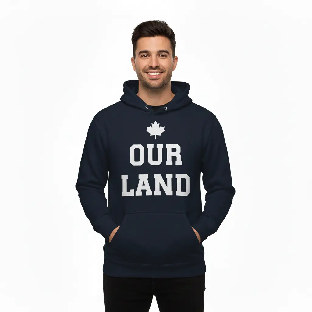 Inukshuk - Embossed Canada Navy Hoodie