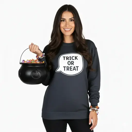 Embossed Trick or Treat Sweatshirt
