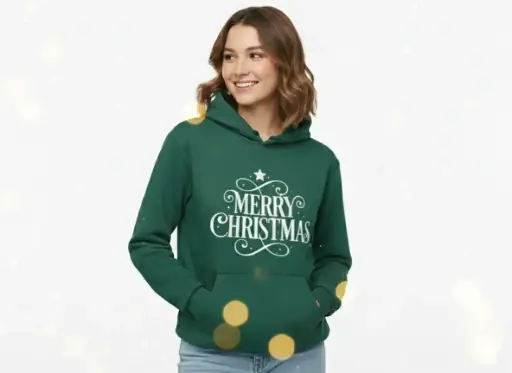 Embossed Merry Christmas Hoodie