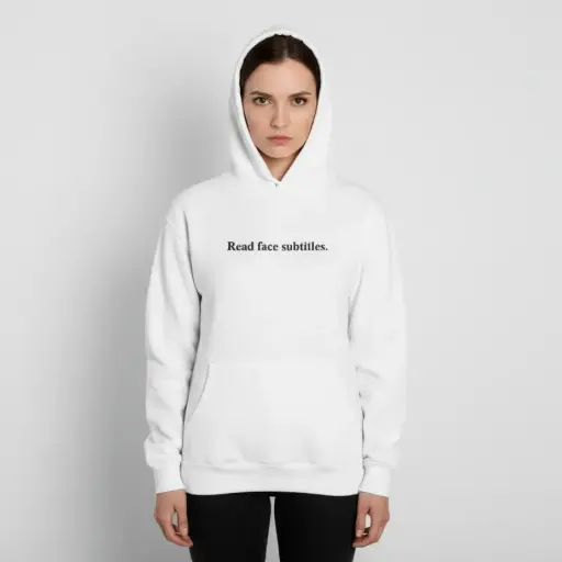 Read face subtitles. - Embossed Puff Untold Hoodie