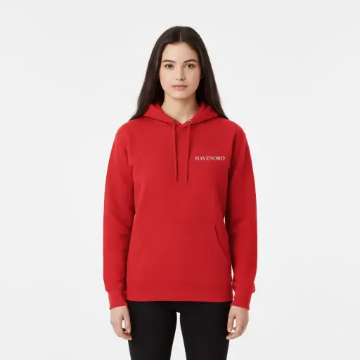 Havenoro - Embossed Essentials Red Hoodie